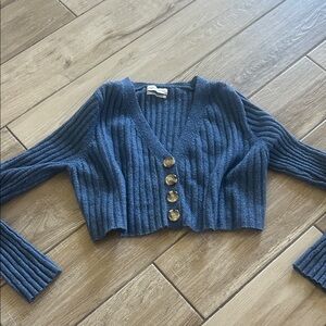 Urban Outfitters Navy Ribbed Cardigan